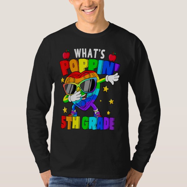 Fidget Leksak Vad Poppin 5 Klass 100 Scho- dagen T Shirt (Framsida)