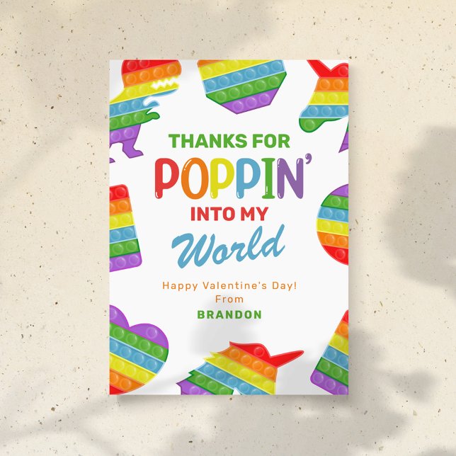 Fidget Poppin Kids Valentines day Julkort (Skapare uppladdad)