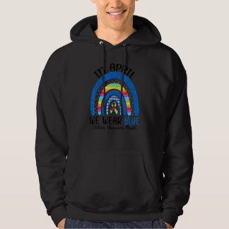 Fidget Rainbow i april Bäror vi blå autism Hoodie
