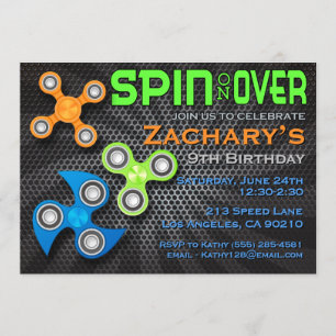 Fidget Spinner Boys Birthday-inbjudan Inbjudningar