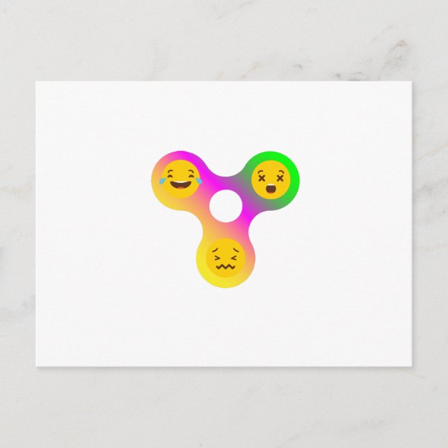 Fidget Spinner Emoji s Funny Gift Vykort (Framsida)