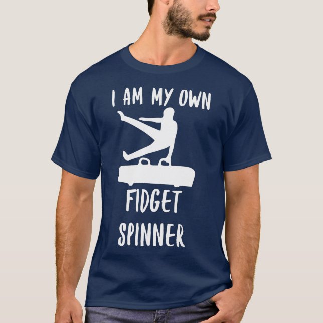 Fidget Spinner Pommel Horse Male Gymnast T Shirt (Framsida)