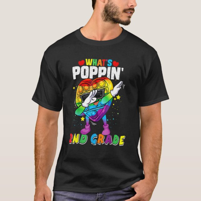 Fidget Toy What's Poppin' 2nd Grade 100th day of s T Shirt (Framsida)