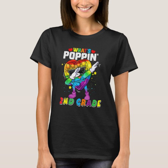 Fidget Toy What's Poppin' 2nd Grade 100th Day Of S T Shirt (Framsida)