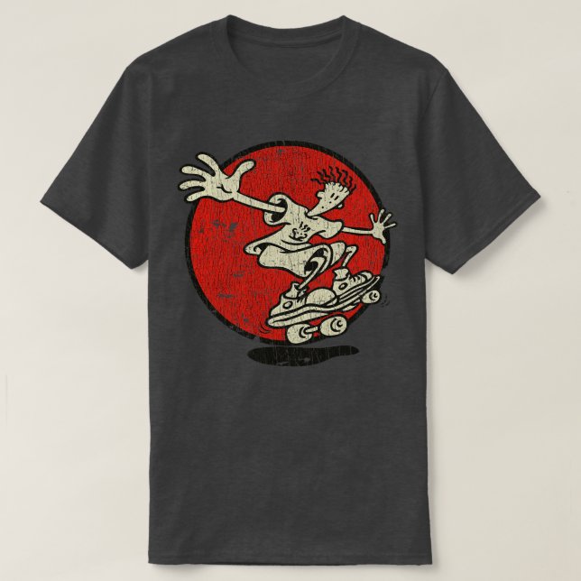Fido Dido Behålla om Skating 1985 T Shirt (Design framsida)