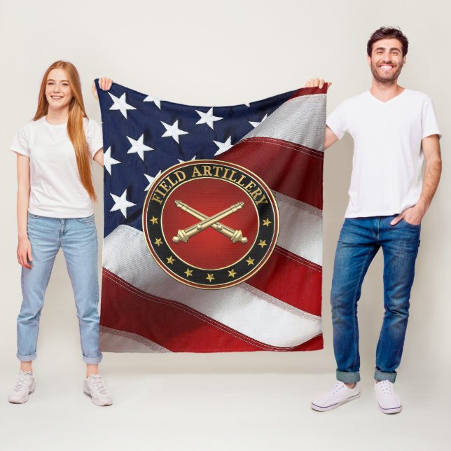 Field Artillery Branch Insignia Special Edition Fleecefilt (På plats)