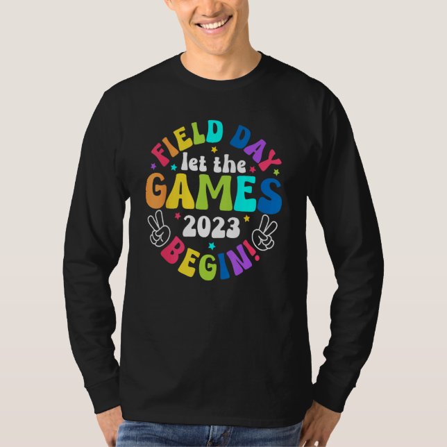 Field Day 2023 Let The Games Begin Kids Boys Girls T Shirt (Framsida)