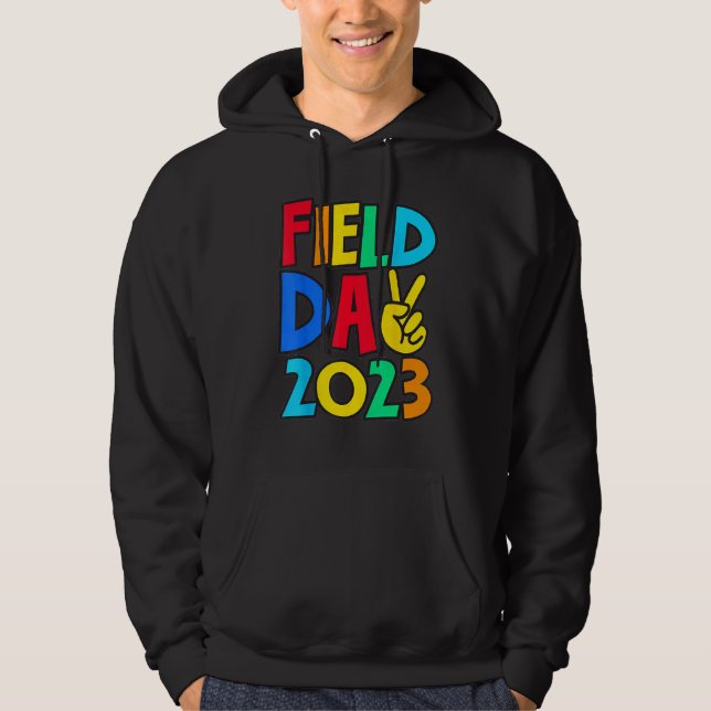 Field Day 2023 Peace Sign School Trip Teacher Stud Hoodie (Framsida)