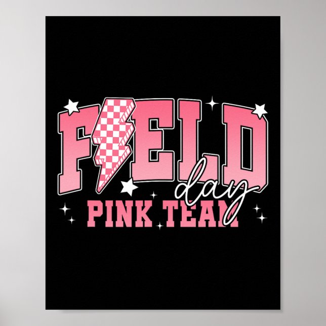 Field Day 2025 Rosa Lag Fältutflykt Färg Lag Te Poster (Framsidan)
