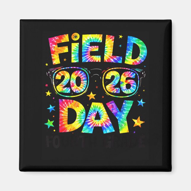 Field Day 2026 4:e klass Tie Dye Lärare Barn Magnet (Framsidan)