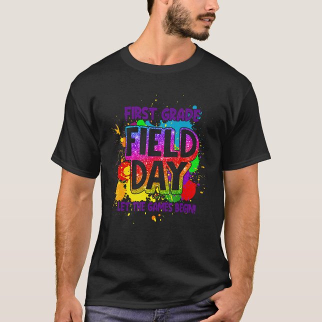 Field Day First Grade Let The Games Begin Kids Col T Shirt (Framsida)