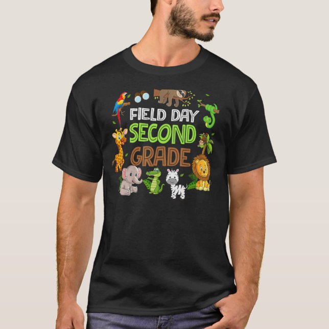 Field Day Second Grade Zoo Field Trip Shirt Teache T Shirt (Framsida)