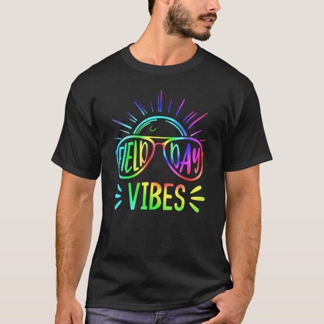 FIELD DAY VIBES 2023 Teacher Kids Groovy Tie Dye H T Shirt (Framsida)