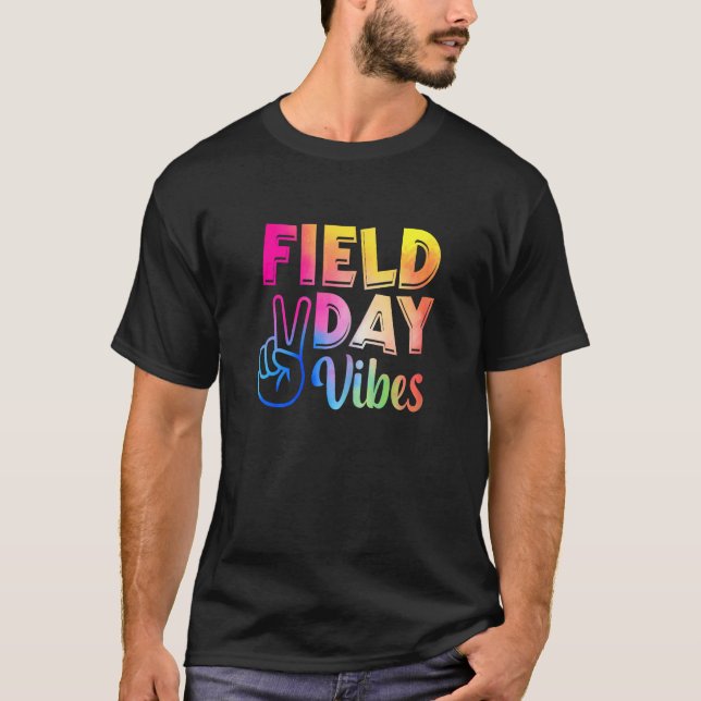 Field Day Vibes   For Teacher Kids Field Day 2023  T Shirt (Framsida)