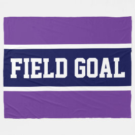 FIELD GOAL Royal Purple White Navy Blue Stripes Fleecefilt