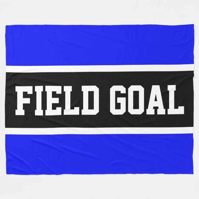 FIELD GOAL Sporty Black White Royal Blue Stripes Fleecefilt (Framsidan (Horisontell))