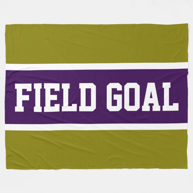 FIELD GOAL Sporty Deep Purple White Olive Stripes Fleecefilt (Framsidan (Horisontell))