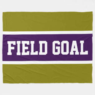 FIELD GOAL Sporty Mörklila Vit Olivrandiga Fleecefilt