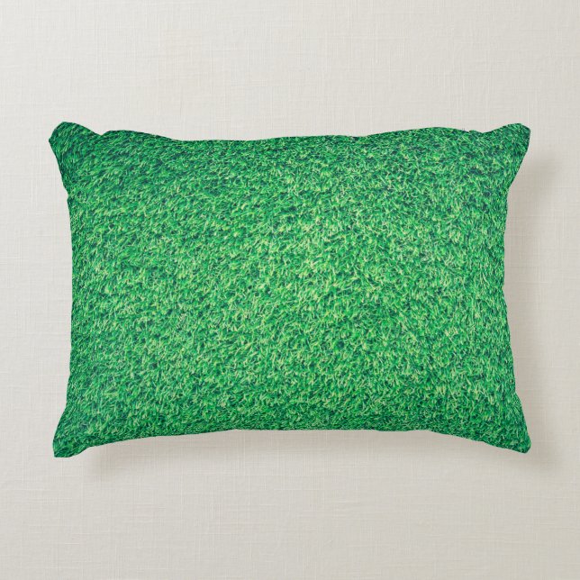 Field grass green lawn texture prydnadskudde (Framsidan)