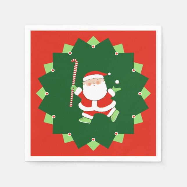 Field Hockey Christmas Holiday Pappersservett (Framsidan)