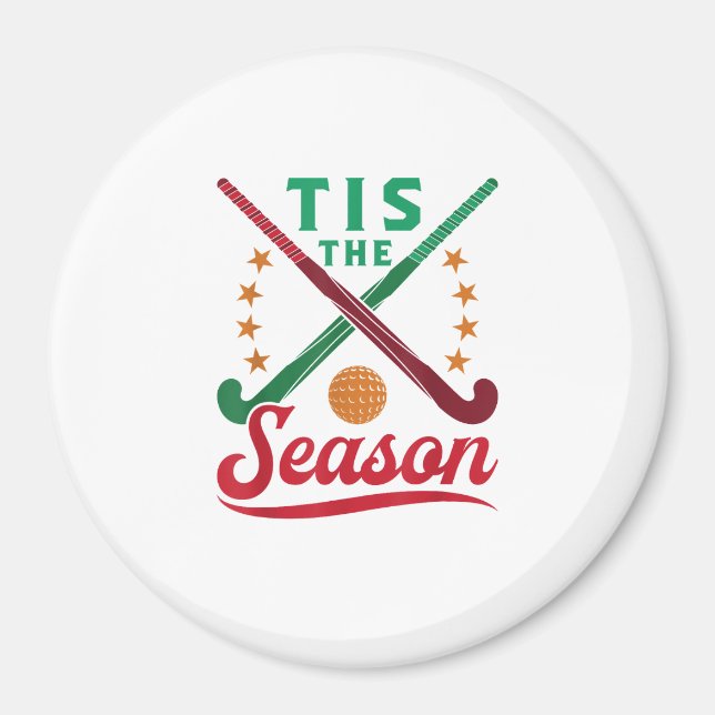 Field Hockey Christmas Tis The Season Player Holid Magnet (Framsidan)