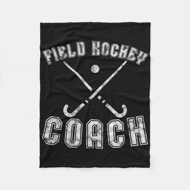 Field Hockey Coach Gifts Distressed Field Hockey C Fleecefilt (Framsidan)