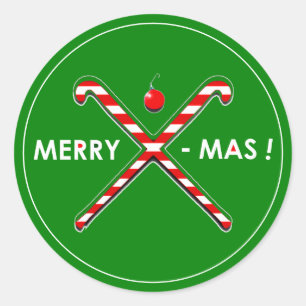 Field Hockey julklassiker Runt dekal Klistermärke