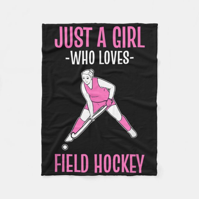 Field Hockey Just A Girl Who Loves Hockey  Fleecefilt (Framsidan)