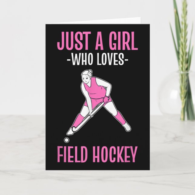 Field Hockey Just A Girl Who Loves Hockey  Kort (Framsida)