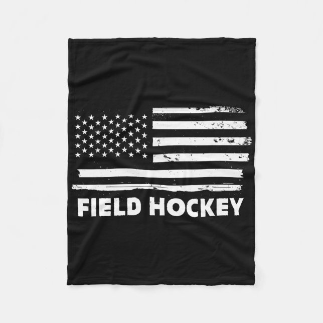 Field Hockey Life Usa Flag Patriotic Sports Design Fleecefilt (Framsidan)