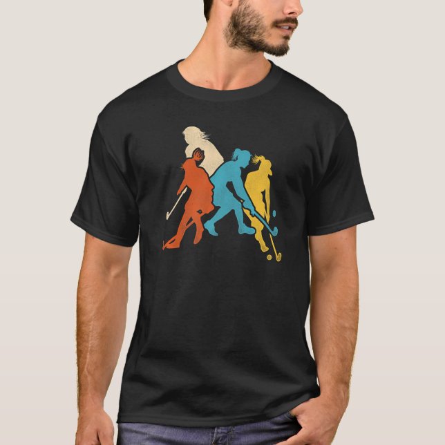 Field Hockey Retro Vintage T Shirt (Framsida)