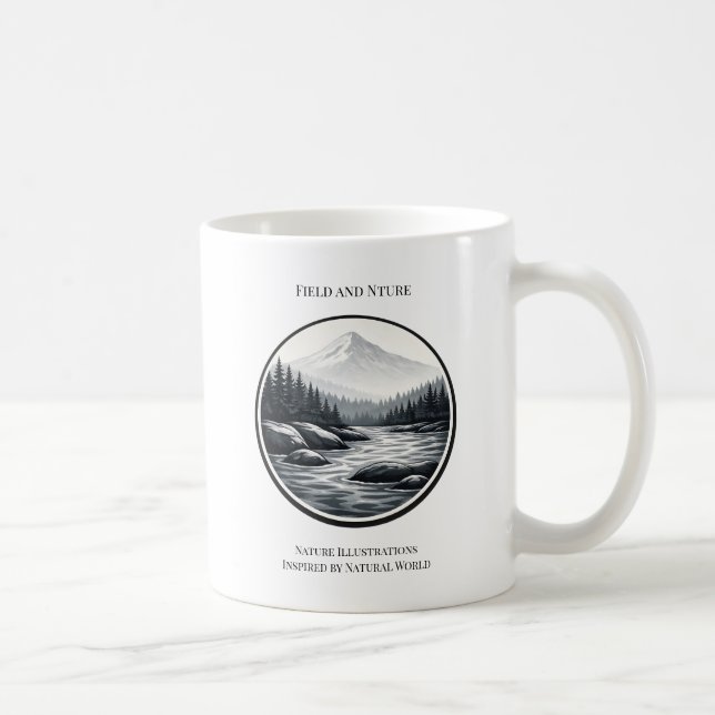 Field & Nature Logotyp – Naturillustration Mugge Kaffemugg (Höger)