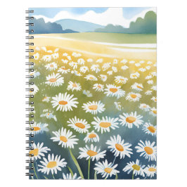 Field of Daisies | Flower Meadow Floral Painting  Anteckningsbok