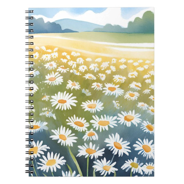 Field of Daisies | Flower Meadow Floral Painting  Anteckningsbok (Framsidan)