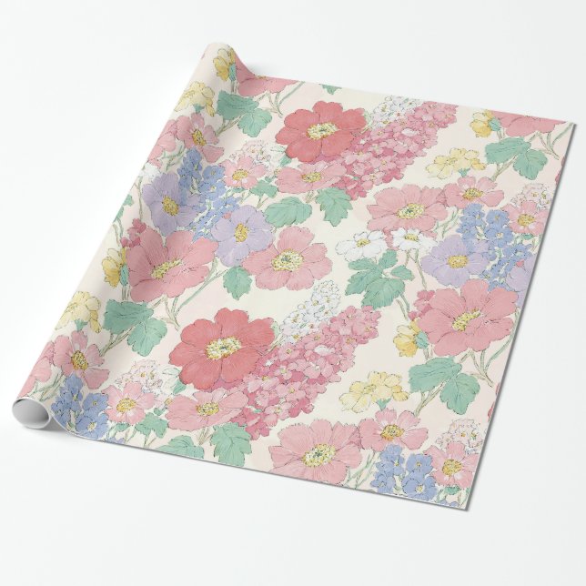 field of spring, tender flowers Wrapping Paper   Presentpapper (Utrullad)