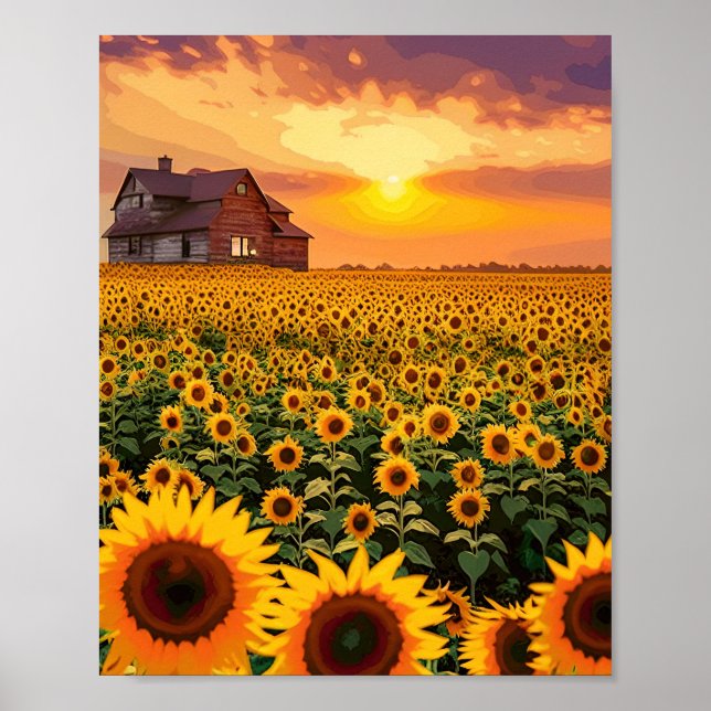 Field of Sunflowers Poster (Framsidan)