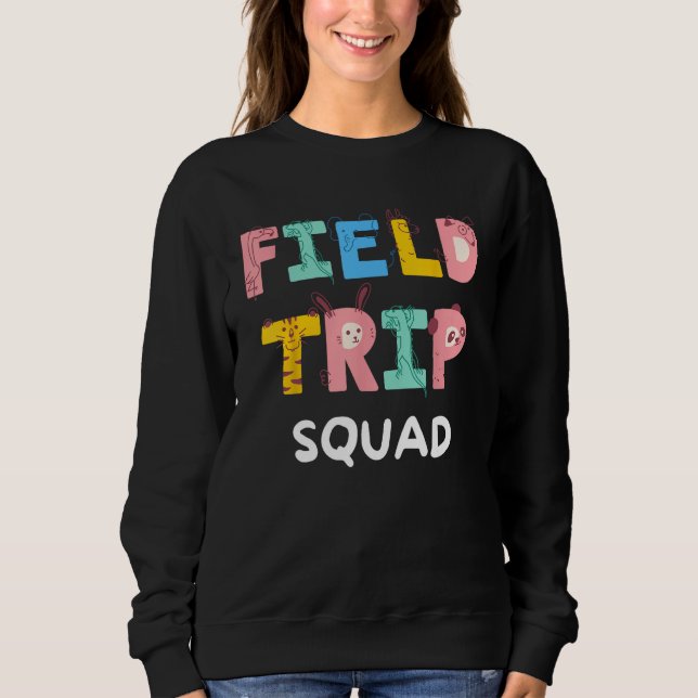Field Trip Squad School Kindergarten Zoo Crew Matc T Shirt (Framsida)