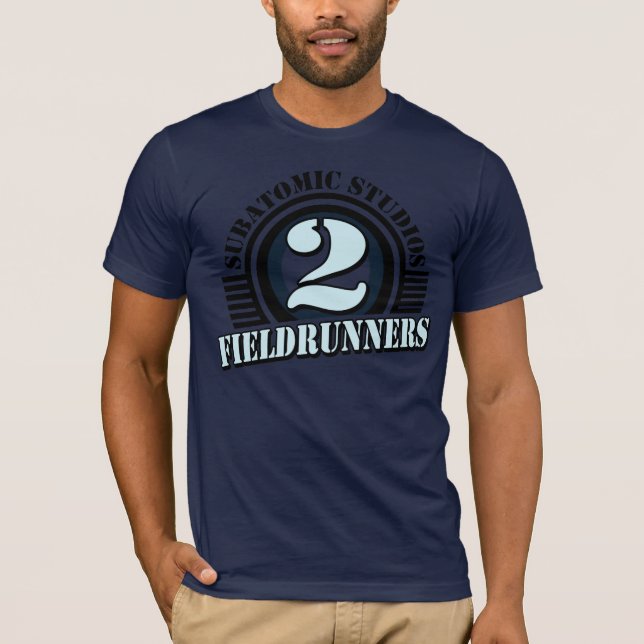 Fieldrunners 2 marinblå Tshirt Tröja (Framsida)