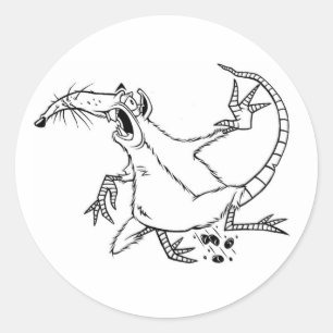 fiende råtta runt klistermärke