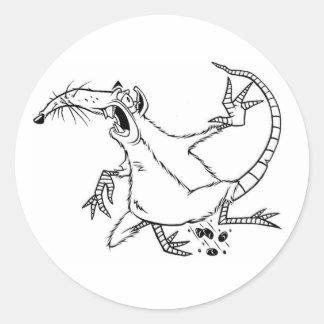 fiende råtta runt klistermärke