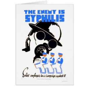 Fienden är Syphilis 1938 WPA Hälsningskort