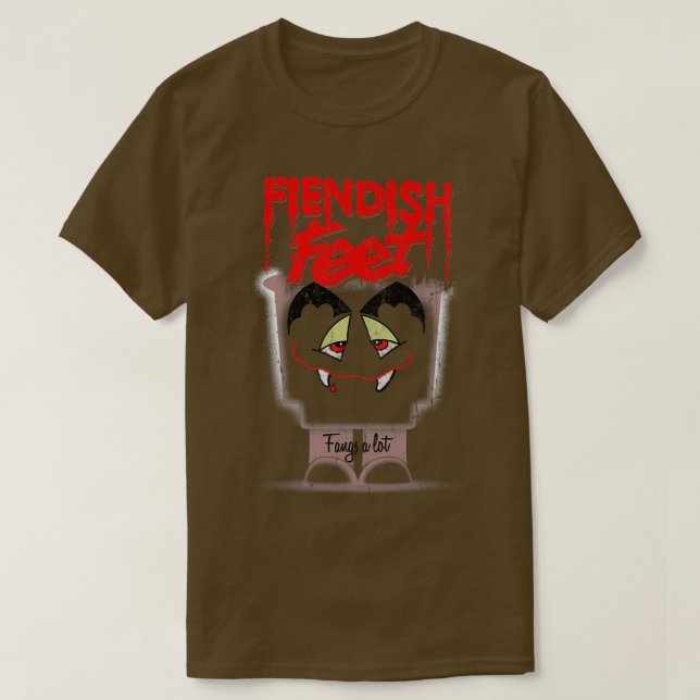 Fiendish Feet Fangs A Lot T Shirt (Design framsida)