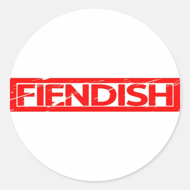 Fiendish Frimärke Runt Klistermärke (Framsida)