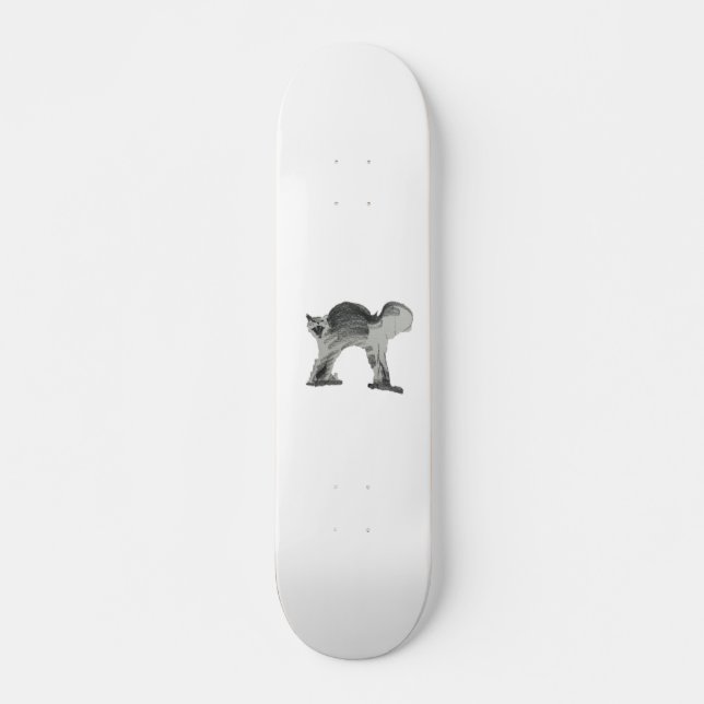 fientlig katt mini skateboard bräda 18,5 cm (Framsida)