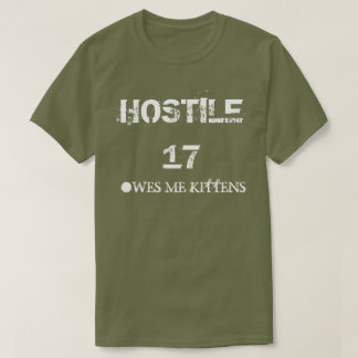 Fientliga 17 varar skyldig mig kattungar tee shirt