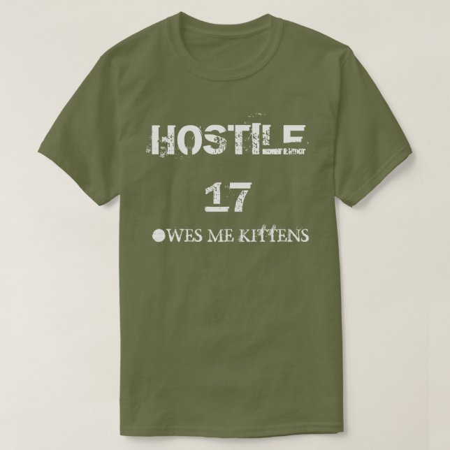 Fientliga 17 varar skyldig mig kattungar tee shirt (Design framsida)