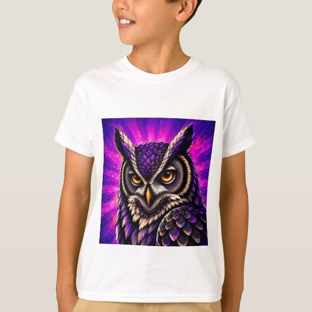 Fierc Owl Vintage Wildlife T Shirt (Framsida)