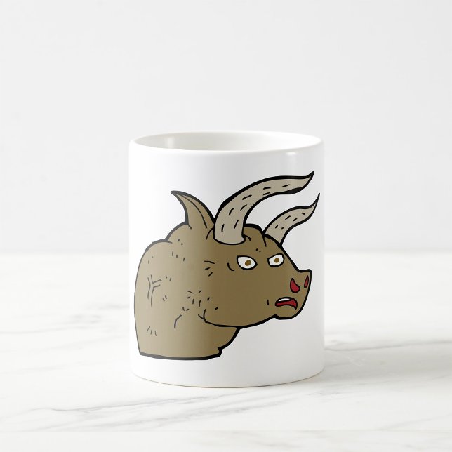 Fierce Arg Bull Head Rustic Vild Animal Kaffemugg (Skapare uppladdad)