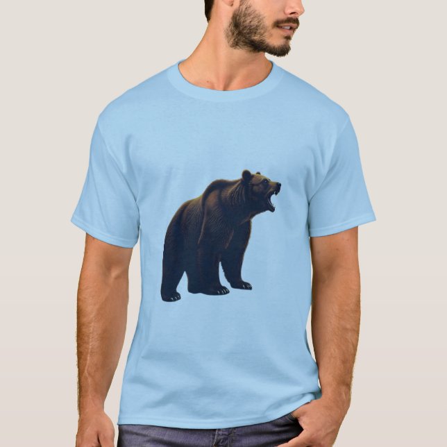 Fierce Bear – Power and Strength Streetwear Design T Shirt (Framsida)