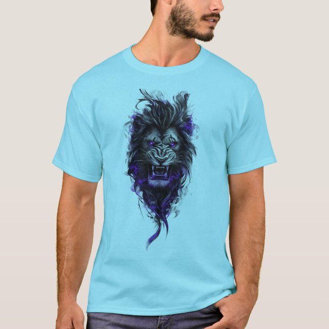 Fierce Blue Lejon Graphic Tee - Himmel Blue Editio (Framsida)